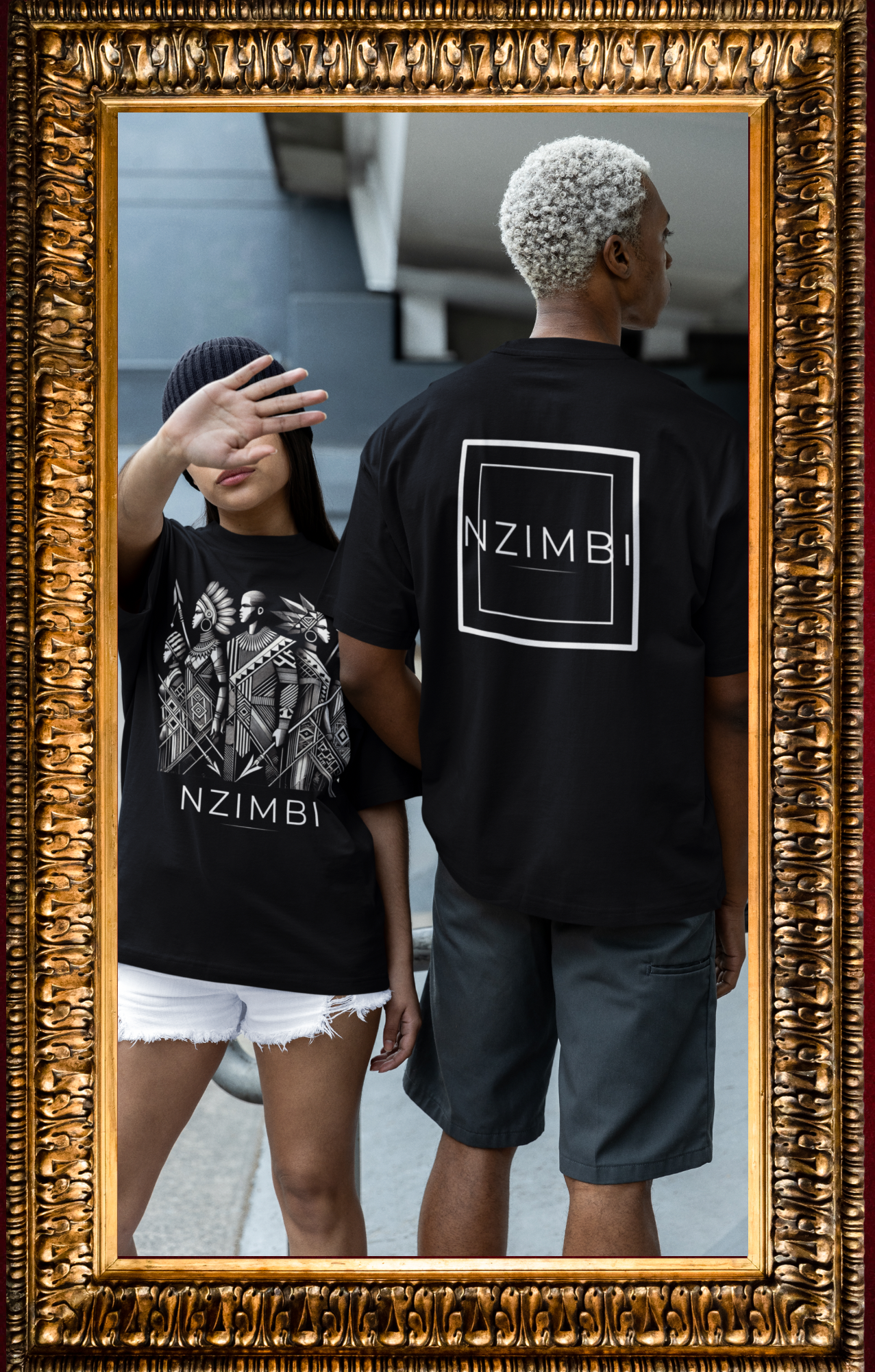 T-Shirt Oversize Premium NZIMBI WORLD – Élégance Noire & Héritage