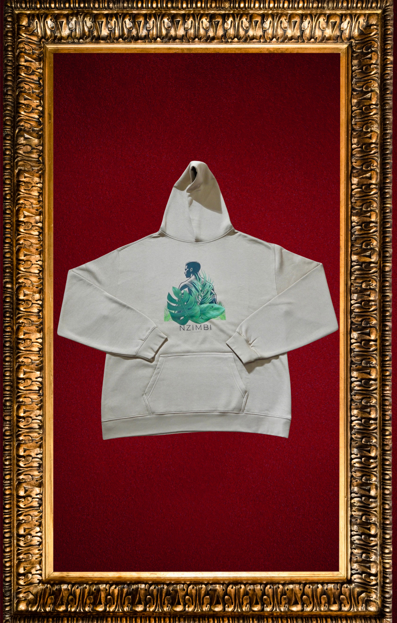 Hoodie Oversize Kaki Unisexe – Feuille de Bananier “Abondance” | NZIMBI WORLD