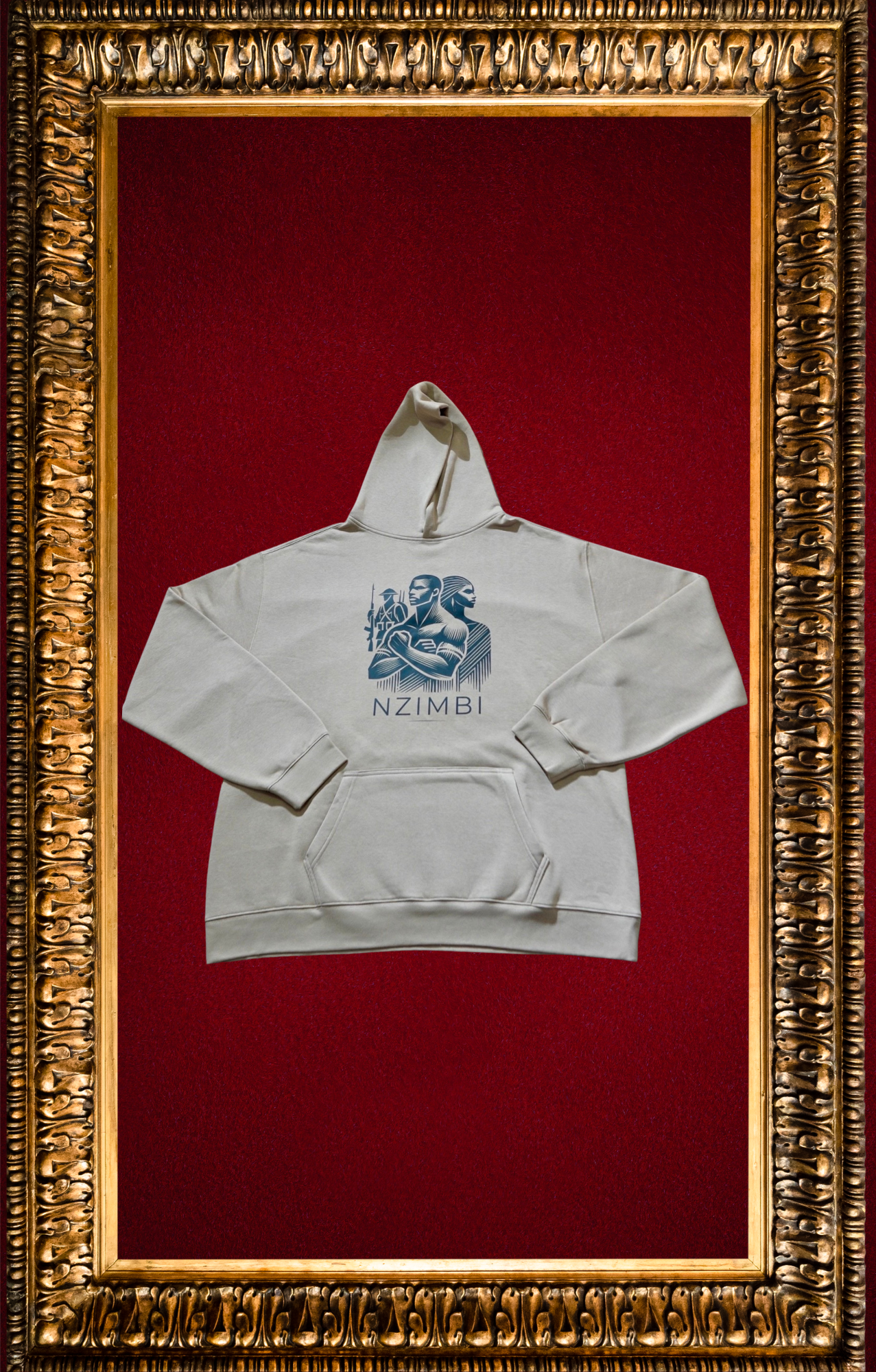 Hoodie Oversize Kaki Unisexe “Léopard & Gardiens” | NZIMBI WORLD. Hériter. Incarner. Transmettre.