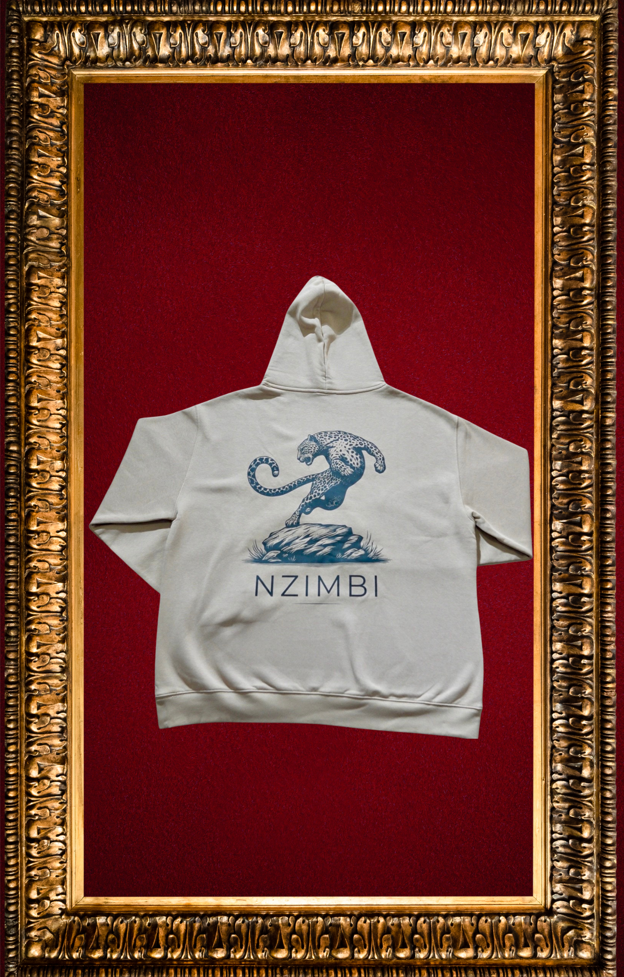 Hoodie Oversize Kaki Unisexe “Léopard & Gardiens” | NZIMBI WORLD. Hériter. Incarner. Transmettre.