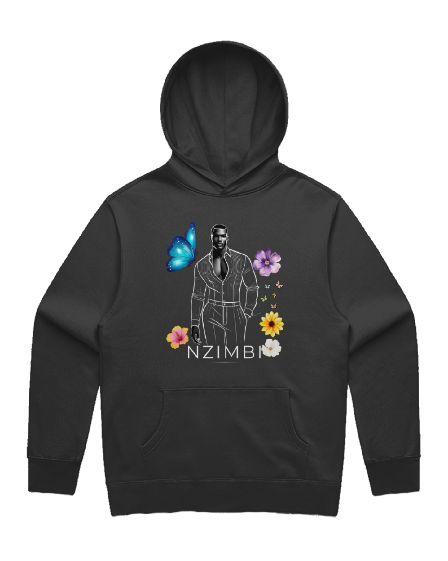 Hoodie Oversize Noir Unisexe – « Éclosion » | La renaissance en mouvement