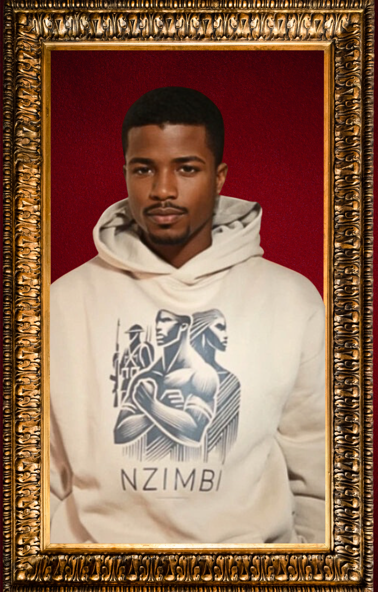 Hoodie Oversize Kaki Unisexe “Léopard & Gardiens” | NZIMBI WORLD. Hériter. Incarner. Transmettre.